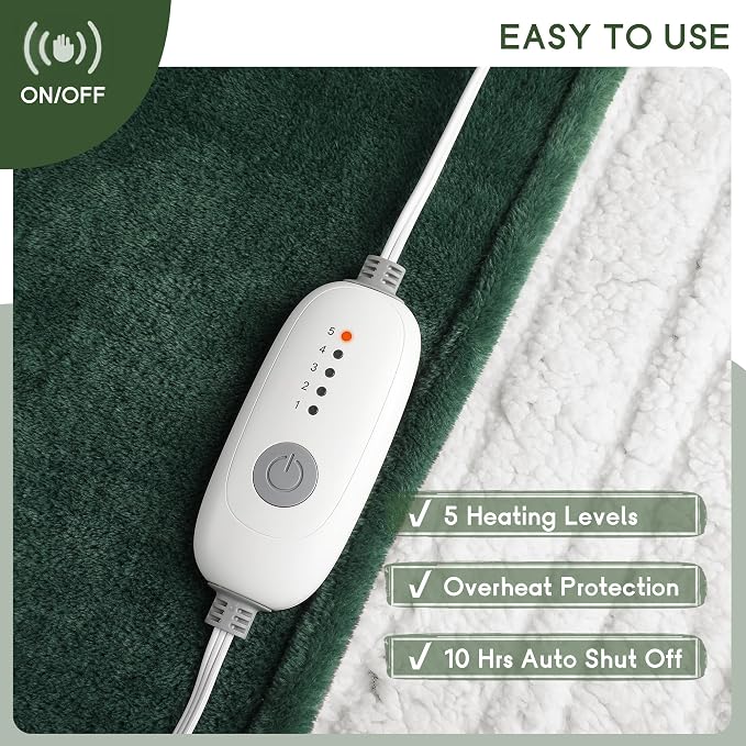 Heated Blanket Electric Blanket Queen Size 84''x90'' - Image 3