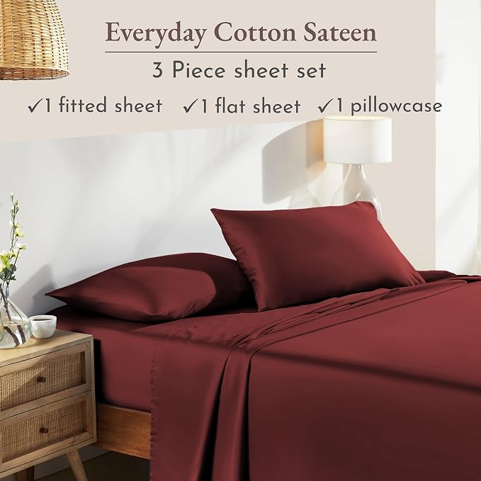 California Design Den Natural 100% Cotton Bed Sheets Twin XL Size Set - Image 4