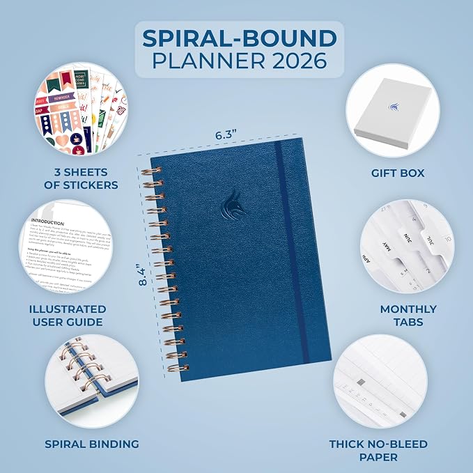 Clever Fox Dated Planner with Tabs 2026 – Weekly & Monthly Spiral Planner with - Image 2
