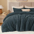 BEDELITE Fleece Queen Comforter Set -Super Soft & Warm Fluffy Dark Grey Bedding by BEDELITE