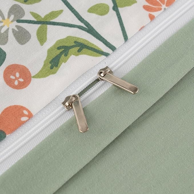 mixinni Flower Duvet Cover Twin XL Size, Sage Green Floral Duvet Cover Soft - Image 4