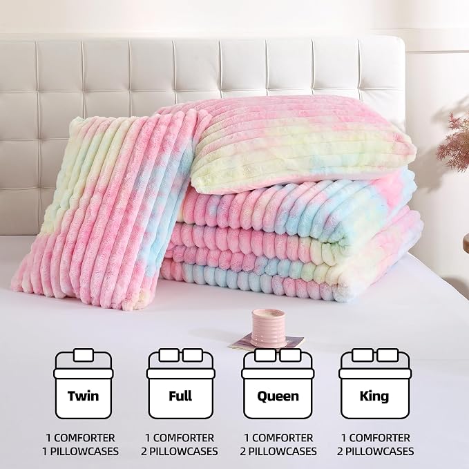 Smoofy Fluffy Full Size Comforter Sets 3 Pieces - Image 7