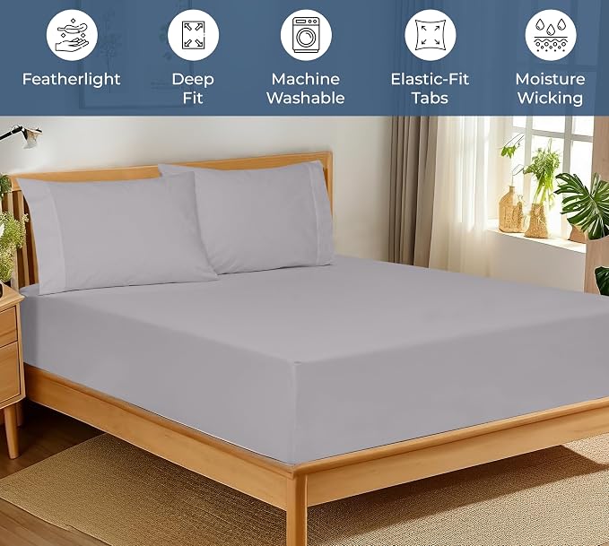 Royale Linens 100% Organic Cotton Fitted Sheet - Image 3