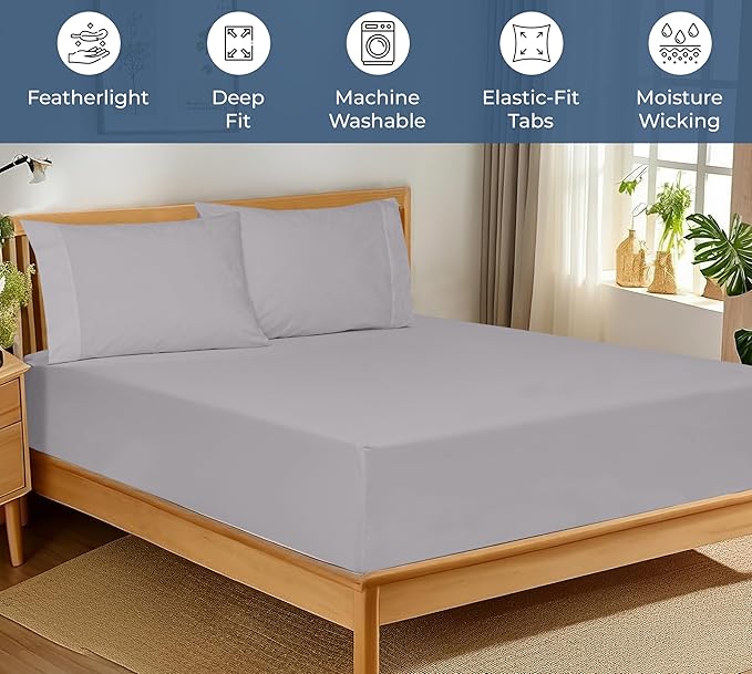 Royale Linens 100% Organic Cotton Fitted Sheet - Image 3