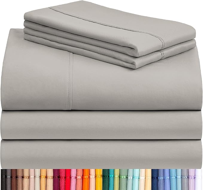 LuxClub 5 PC Split King Sheet Set, Breathable Luxury Bed Sheets, Deep Pockets by LuxClub
