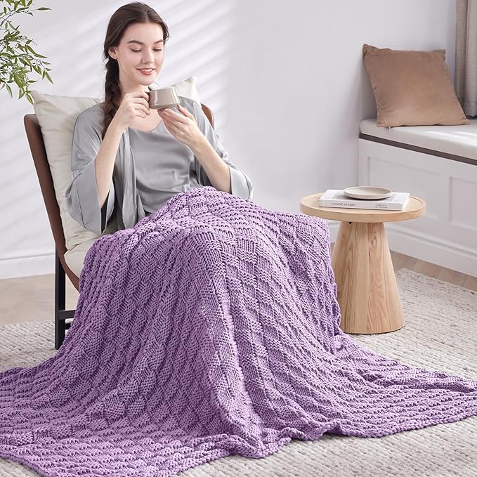 Knitted Weighted Blanket Adults, No Beads Heavy Blanket 40” x 60'' 7lbs - Image 7