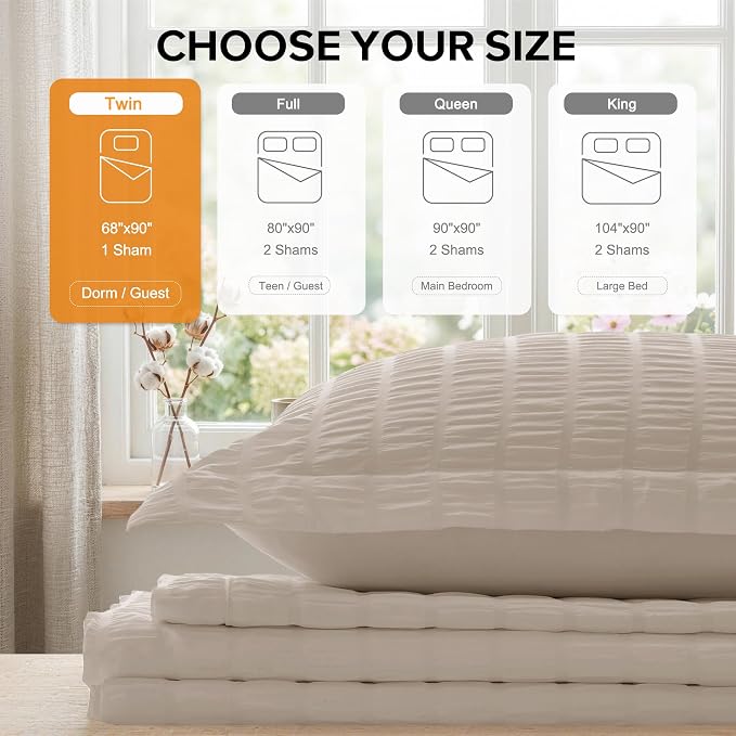Cozyide Linen Twin Duvet Cover, 2 Pieces Bedding Duvet Covers, Soft Breathable - Image 3