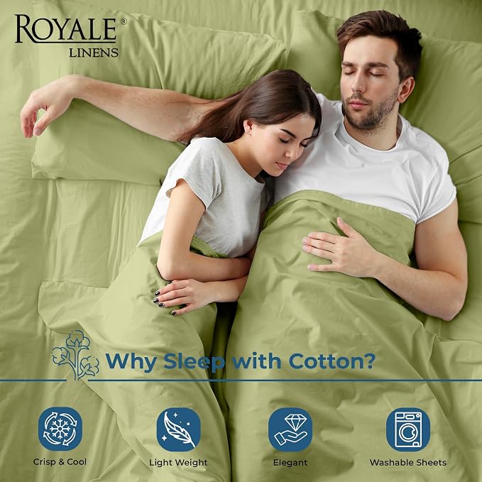 Royale Linens 100% Organic Cotton Twin XL Flat Sheet Only - Image 3