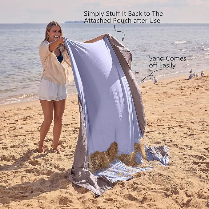 WEKAPO Beach Blanket Sandproof Waterproof, Extra Large Beach Mat, Oversized & - Image 5