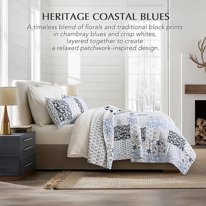 EverGrace Cotton Quilt Set Queen Size, 100% Cotton Reversible Lightweight - Image 2