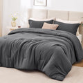 Love's cabin Dark Grey Full Comforter Set, 3-Piece Prewashed Bed Set by Lovescabin