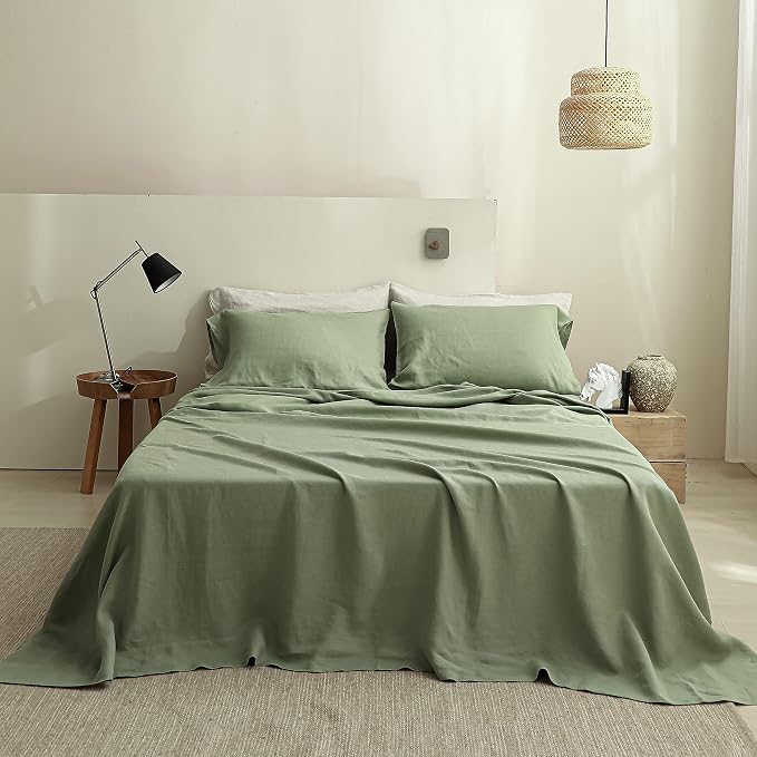 Simple&Opulence French Linen Flat Sheet, 100% Natural Flax Bedding Sheet - Image 8