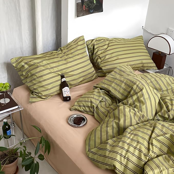 mixinni Vintage Stripes Duvet Cover Set Twin XL - Image 2