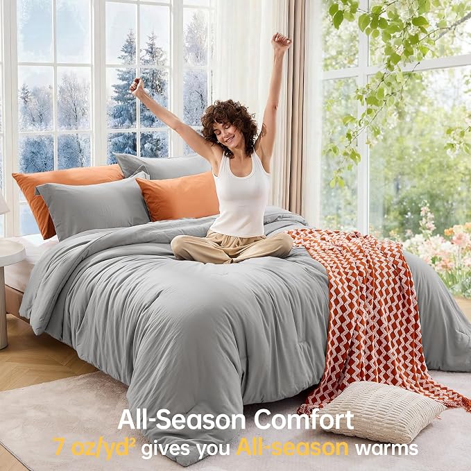 MUXHOMO Full Comforter Sets, All Season Ultra Soft Down Alternative Bedding - Image 4