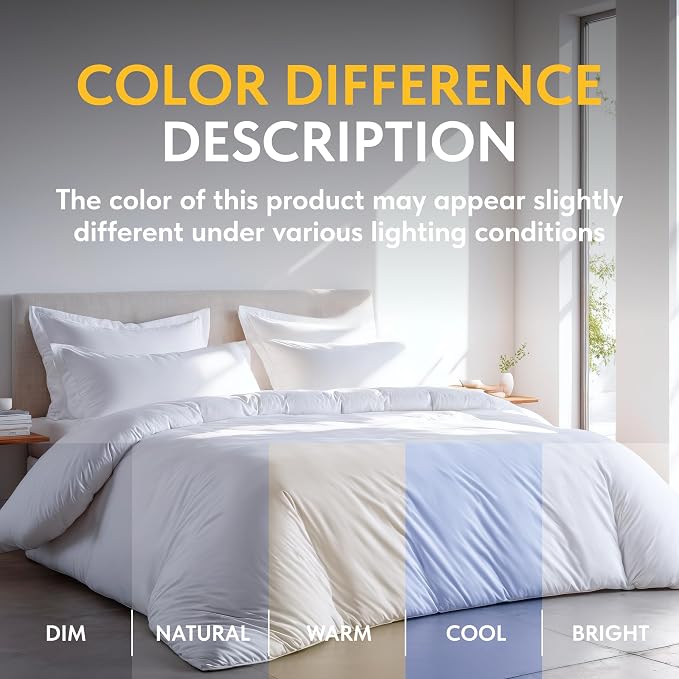 White Classic White Queen Duvet Cover Set, Microfiber Duvet Cover - Image 6