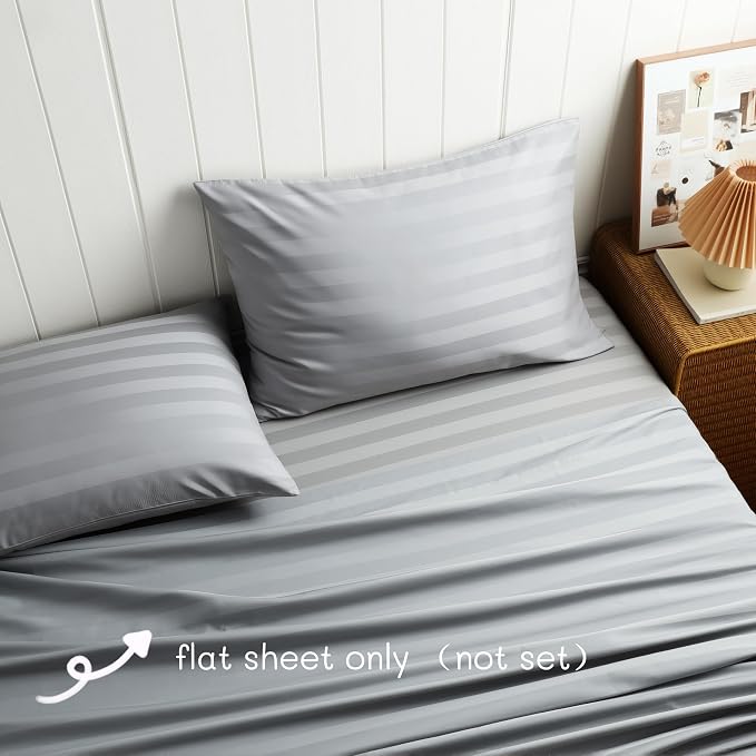 Cotton Flat Sheets Only, 600 TC 100% Cotton Flat Sheet Top Sheet Only, Cal King - Image 3