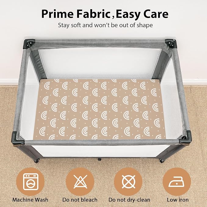 Baby Mini Crib Sheets Boy, Portable 38”x26” Pack and Play Sheets Fitted - Image 3