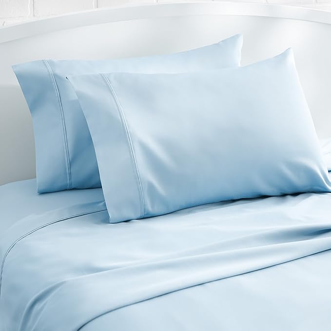 Amazon Basics 400 Thread Count 100% Cotton Pillow Cases, Sateen Weave, King Size - Image 4