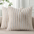 Pallene Faux Fur Plush Throw Pillow Covers 22x22 Set of 2, Luxury Soft Fluffy by PALLENE