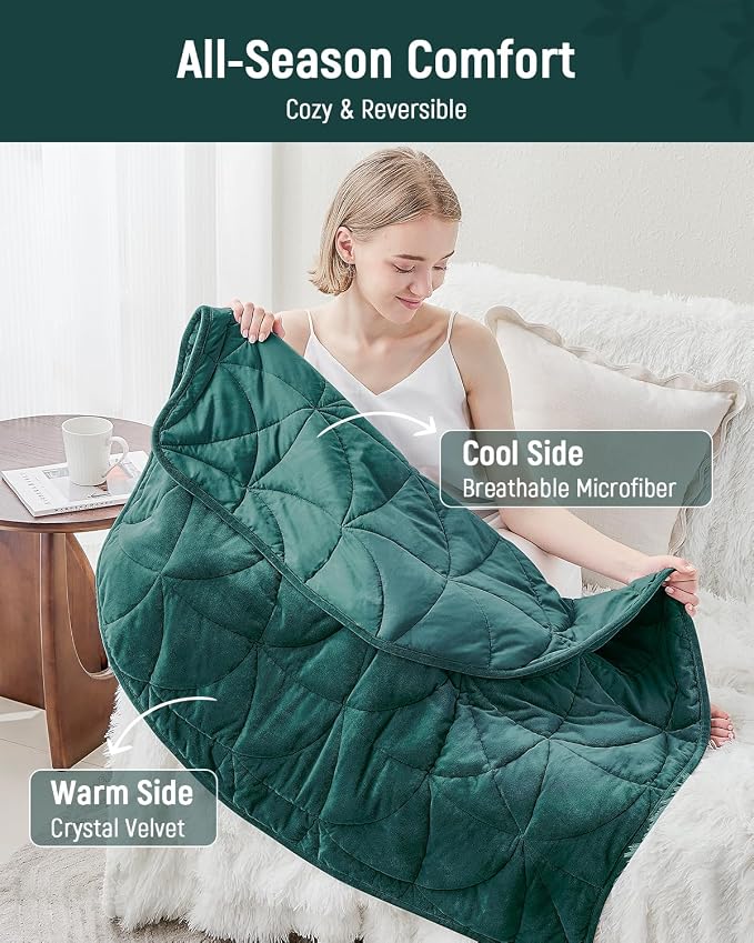 Weighted Lap Blanket 7 lbs for Adults, Luxury Soft Small Weighted Blanket - Image 3