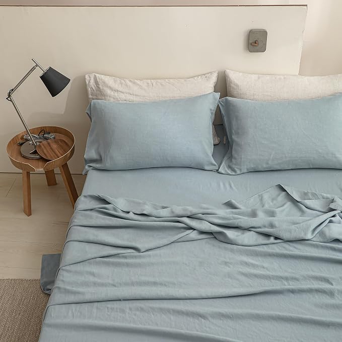 Simple&Opulence French Linen Flat Sheet, 100% Natural Flax Bedding Sheet - Image 9