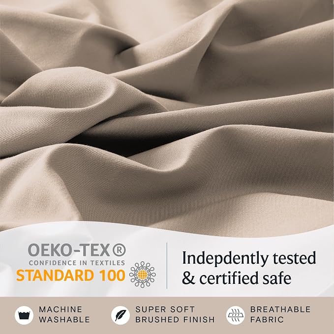 LuxClub 4 PC King Sheet Set, Breathable Luxury Bed Sheets, Deep Pockets 18" - Image 5