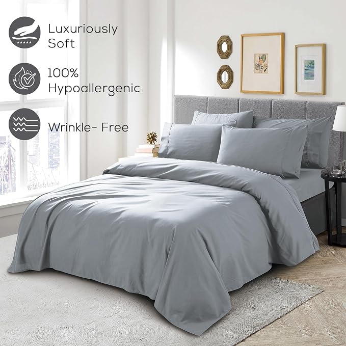 Mueller Ultratemp Bed Sheets Set, Super Soft 1800, 6 Piece California King - Image 5
