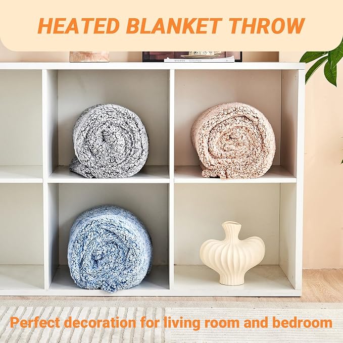 Heated Blanket Heated Throw, Electric Blanket 50"x60" Heating Blanket - Image 7