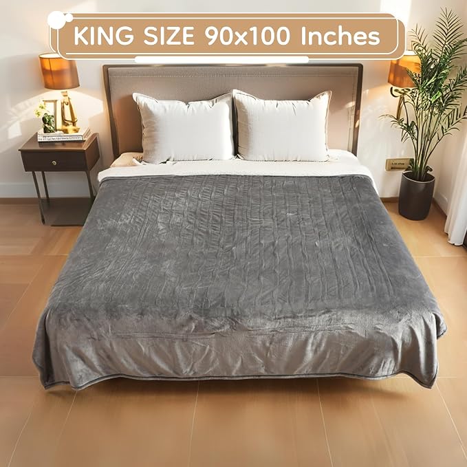 LaffyLo Electric Heated Blanket King Size 90 x 100, Dual Control, Fast Heating - Image 9