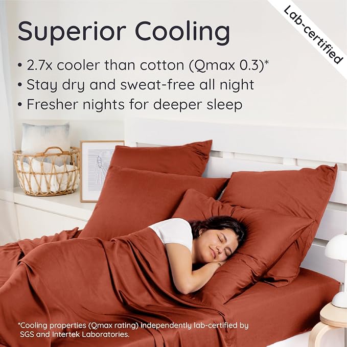 Bambaw 100% Viscose Derived from Bamboo Fitted Sheet Twin Size, Cooling Fitted - Image 3