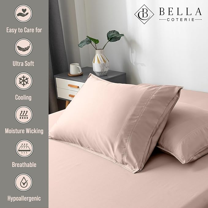 Bella Coterie | Luxury Bamboo Viscose Queen Size Pillowcase Set | 100% - Image 2