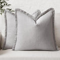 MIULEE Decorative Throw Pillow Covers Neutral Linen Fringe Throw Pillows Set of by MIULEE