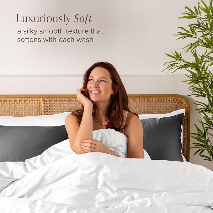 Bare Home 100% Rayon Made from Bamboo Luxury Body Size Cooling Pillowcase - Image 2