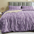 MUXHOMO Duvet Cover King Size, Reversible Floral Grayish Purple Duvet Cover Set by MUXHOMO