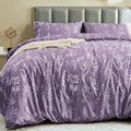 MUXHOMO Duvet Cover Full Size, Reversible Floral Grayish Purple Duvet Cover Set by MUXHOMO