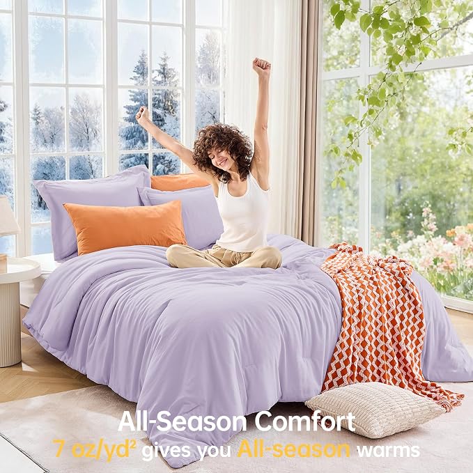 MUXHOMO Queen Comforter Set, All Season Ultra Soft Down Alternative Bedding - Image 4