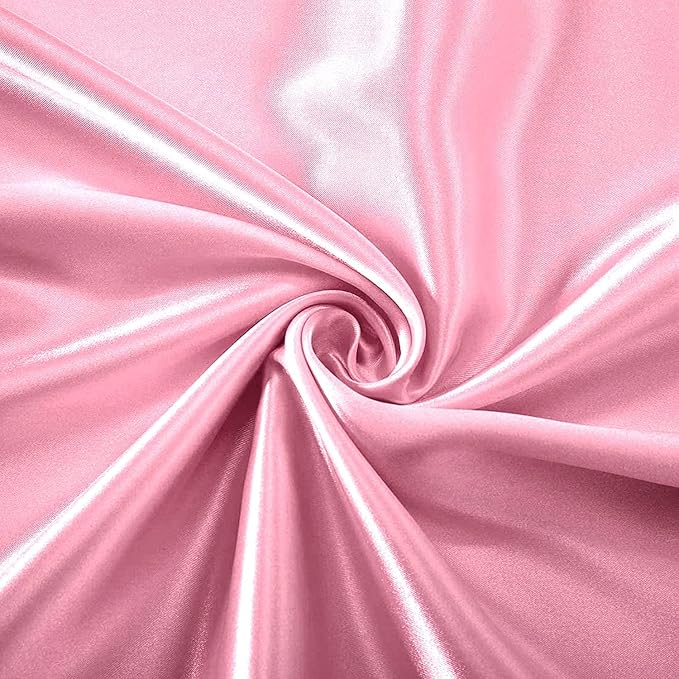 Homiest Pink Satin Flat Sheet for Full Mattress, Luxury & Ultra Soft Bedding - Image 3