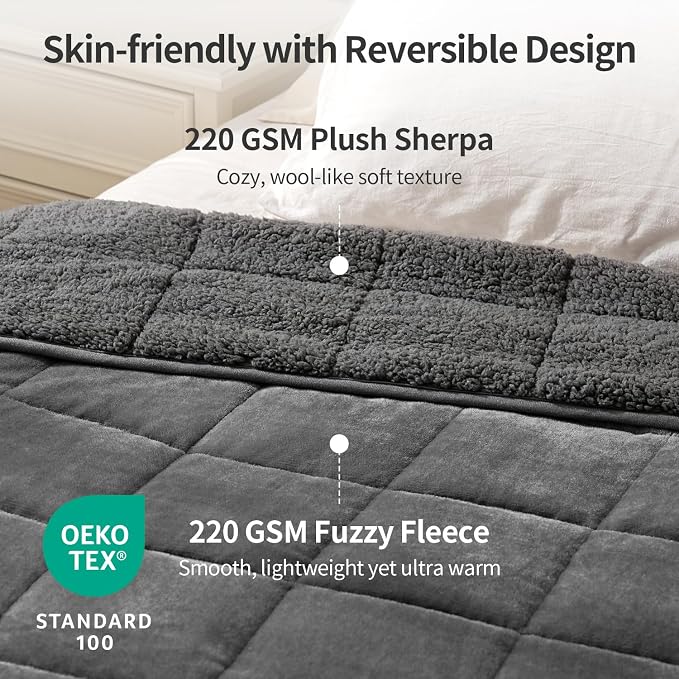 Uttermara Sherpa Fleece Weighted Blanket 12 lbs - Image 2