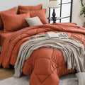 HEVUMYI Burnt Orange Twin Comforter Set by HEVUMYI