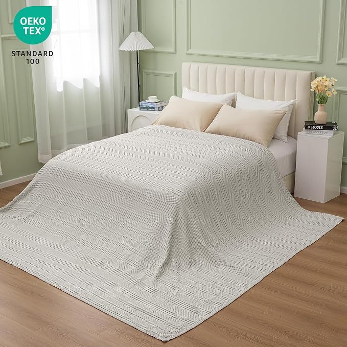 PHF Cooling Waffle Blanket California King Size, Lightweight 60% Rayon from - Image 6