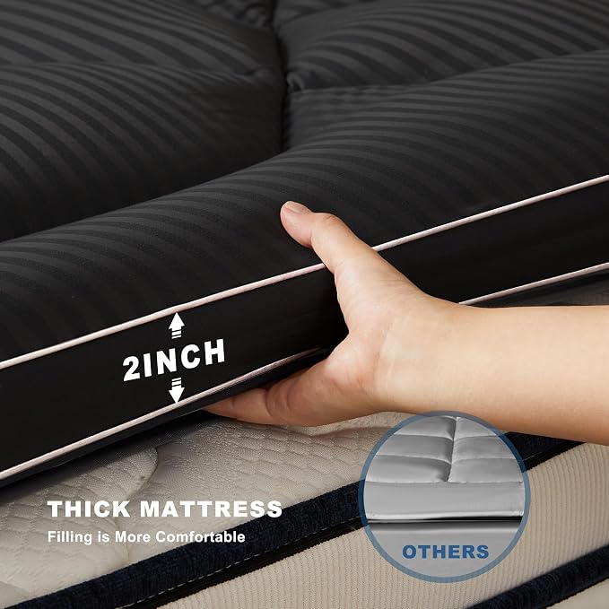 BEDLORE Queen Mattress Topper, Thick Pillow Top Pad - Image 6