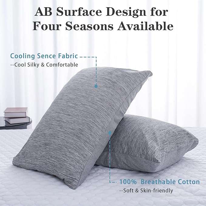 CHOSHOME Cooling Pillow Cases Zipper Pillow Covers Q-Max > 0.45 Zippered - Image 2