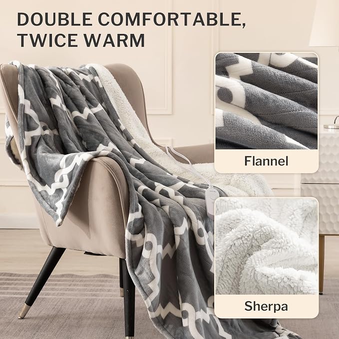 VENTIMI Electric Heated Blanket Throw, Heating Blanket - Image 4