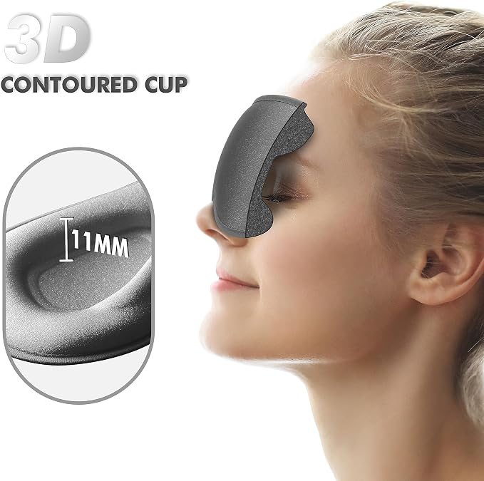 Sleep Eye Mask for Men Women, Sleeping Mask for Side Sleeper, Travel Blackout - Image 2