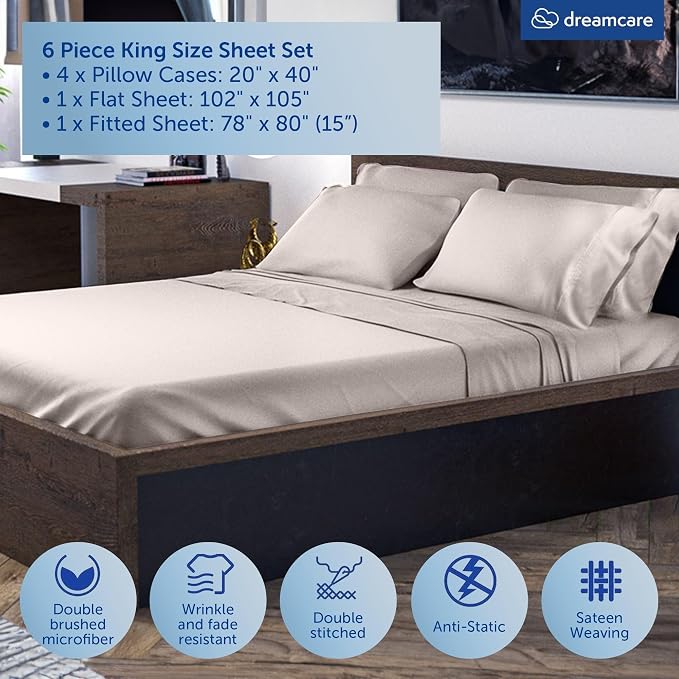 DREAMCARE King Size Sheets Set - Image 3