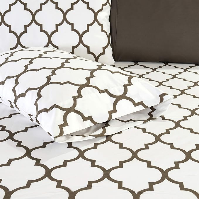 Elegant Comfort Luxury Soft Bed Sheets Quatrefoil Pattern - Image 4