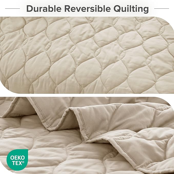 Comfort Spaces King Quilt Set Modern Reversible Ogee Coverlet King Bedding Set - Image 4