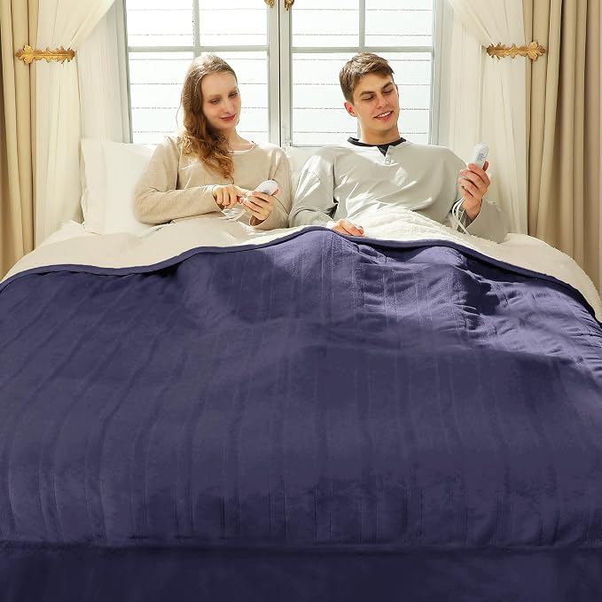 King Size Heated Blanket 100" x 90" by Vellubam