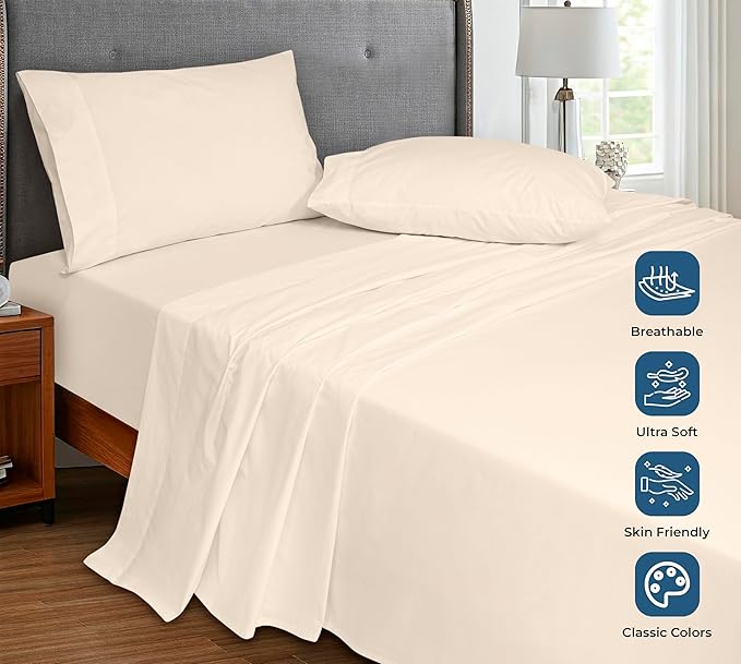 Royale Linens 100% Organic Cotton Fitted Sheet - Image 4