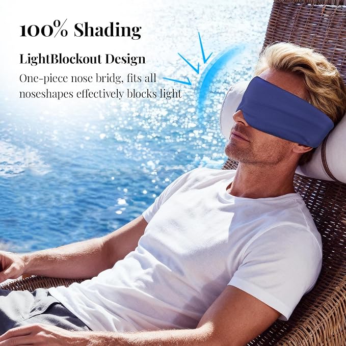 Cotton Sleep Eye Mask for Men, 100% Blocking Light Eye Mask Sleeping for Side - Image 2